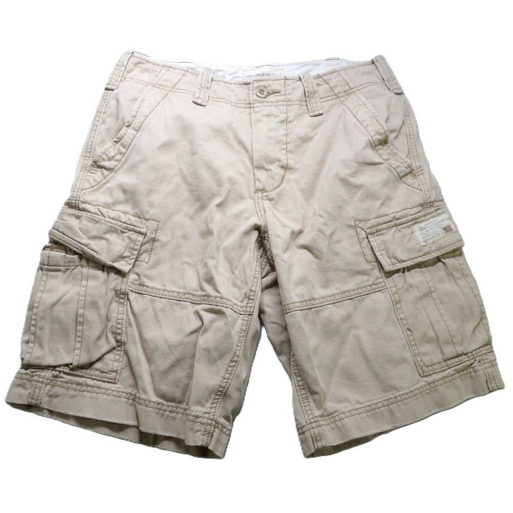Denim & Supply Ralph Lauren Cargo Shorts Men 31 Beige Cotton Utility C67 Rugged